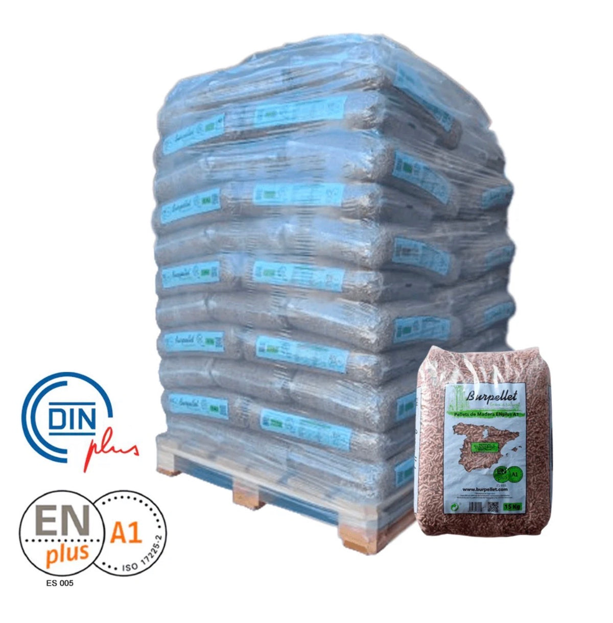 Burpellet -2 Palets de 144 Sacos certificado Enplus 15 kg
