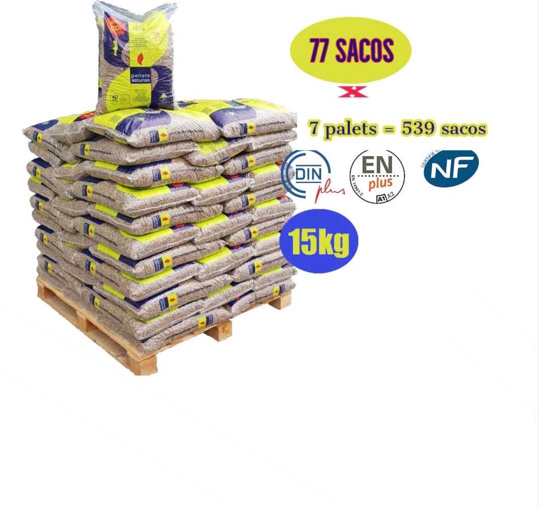 Pellets asturias – 7 Palets de 539 Sacos de 15kg